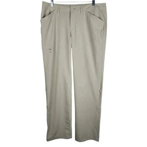 Eddie Bauer Light Khaki Thin Hiking Pants With Roll Up Cuffs Size 12